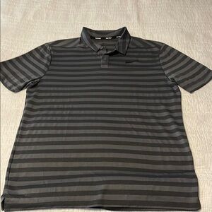 Nike Black and Gray Polo Shirt Classic Design